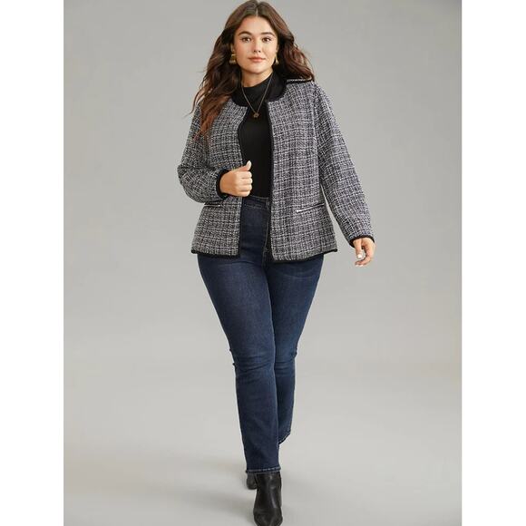 NWT BloomChic Tweed Pocket Button Jacket Gray Women’s Plus 18/20 Academia - Picture 5 of 10